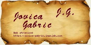 Jovica Gabrić vizit kartica